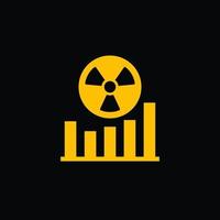 radiation level monitoring icon with a graph vector