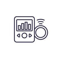 continuous glucose monitoring device line icon vector