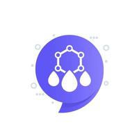 Drops with nano particles icon for web and print vector