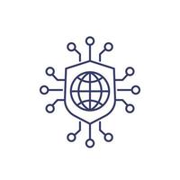 secure network, online security line icon vector