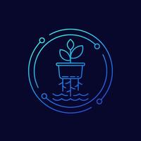 hydroponic farming line icon for web vector