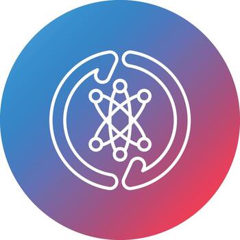 Continuous Updating Line Gradient Circle Background Icon vector