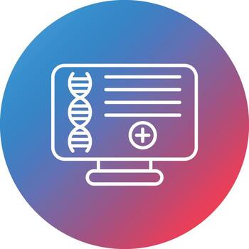 icono de fondo de círculo de gradiente de línea de biología computacional vector
