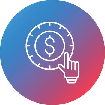 Cost Per Click Line Gradient Circle Background Icon vector