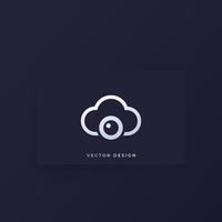 logotipo de cámara y vector de nube en una tarjeta