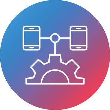 Cross Platform Line Gradient Circle Background Icon vector