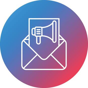 Email Marketing Line Gradient Circle Background Icon vector