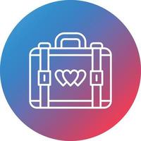 Suitcase Line Gradient Circle Background Icon vector