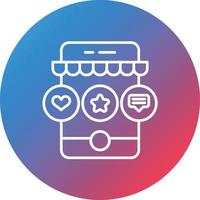 Influencer Marketplace Line Gradient Circle Background Icon vector