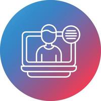 Male Blogger Line Gradient Circle Background Icon vector