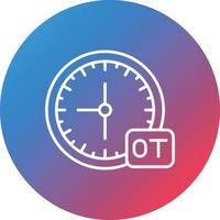 Overtime Line Gradient Circle Background Icon vector