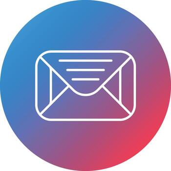 Email Line Gradient Circle Background Icon vector