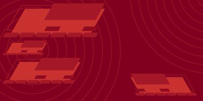 Red abstract background, flat design with ellipse pattern vector