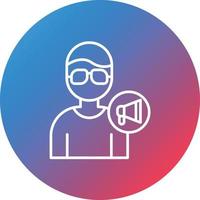 Male Influencer Line Gradient Circle Background Icon vector