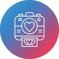 Wedding Camera Line Gradient Circle Background Icon vector