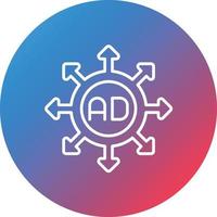 Advertising Submission Line Gradient Circle Background Icon vector