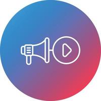 Video Marketing Line Gradient Circle Background Icon vector