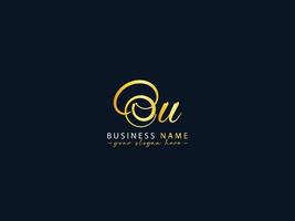 Initials Ou Logo Image, Luxury Ou Letter Logo Vector
