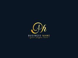 Wedding Ph Signature Logo, Unique Ph Logo Letter Design vector