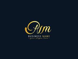 Luxury Nm Logo Letter, Initial nm Letter Design vector