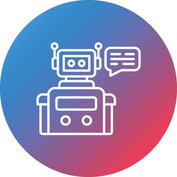 Chatbot Line Gradient Circle Background Icon vector