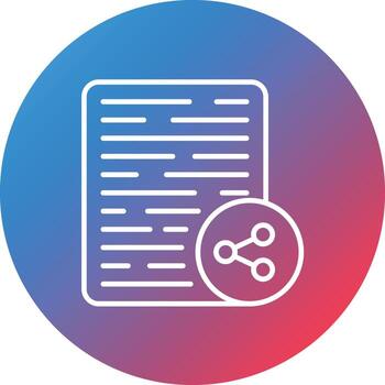 Content Sharing Line Gradient Circle Background Icon vector