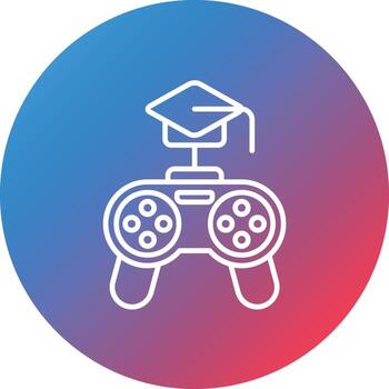 Gamification Line Gradient Circle Background Icon vector