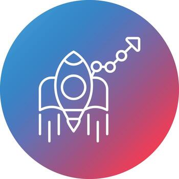 icono de fondo de círculo degradado de línea de piratería de crecimiento vector