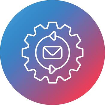Marketing Automation Line Gradient Circle Background Icon vector