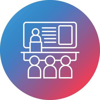icono de fondo de círculo degradado de línea de seminario vector