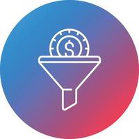 Sales Funnel Line Gradient Circle Background Icon vector