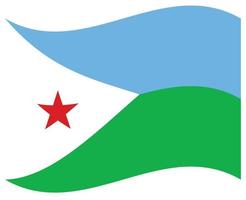 National flag of Djibouti - Flat color icon. vector