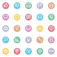 Circle color outline icons for Education. vector