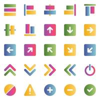 Gradient color icons for Sign and Symbol. vector