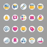 Gradient color icons for Social media. vector