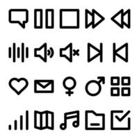 Outline icons for User interface. vector