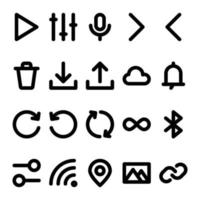 Outline icons for User interface. vector