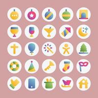 Gradient color icons for christmas. vector