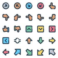 Filled color outline icons for Sign and Symbol. vector