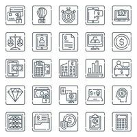 Outline icons for banking and finance. vector