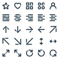 Bold line icons for Sign and Symbol. vector