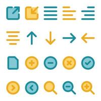 Filled color outline icons for User interface. vector