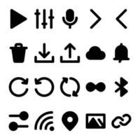 Glyph icons for User interface. vector