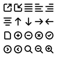 Outline icons for User interface. vector