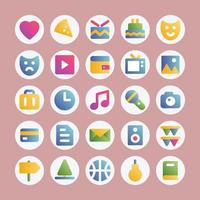 Gradient color icons for christmas. vector