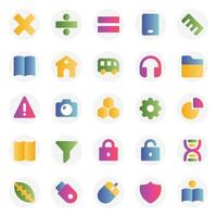 Gradient color icons for Education. vector