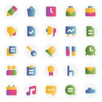 Gradient color icons for Education. vector