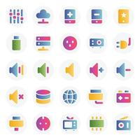 Gradient color icons for Electronics. vector