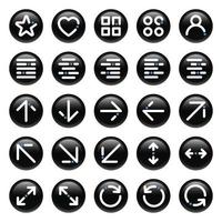 iconos de contorno de círculo negro para signo y símbolo. vector