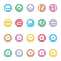 Circle color glyph icons for User interface. vector